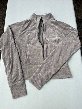 lululemon athletica Taupe Ribbed Zip Jacket